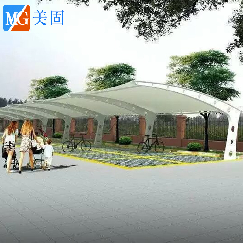 专业定制户外大型钢结构汽车棚车棚 小区停车棚自行车电瓶车车棚