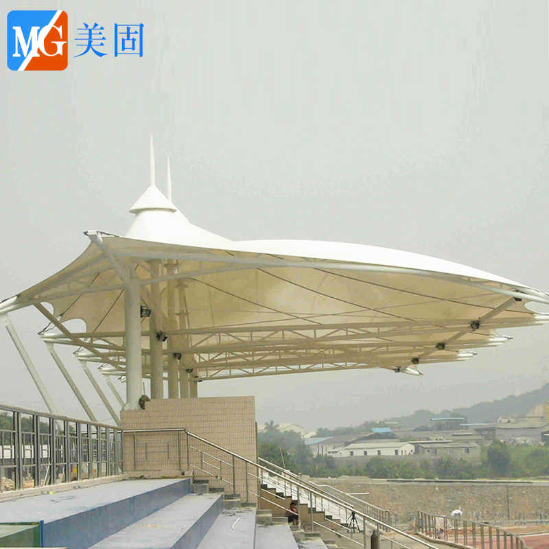 专业设计安装学校操场主席膜结构体育看台足球场张拉膜体育看台