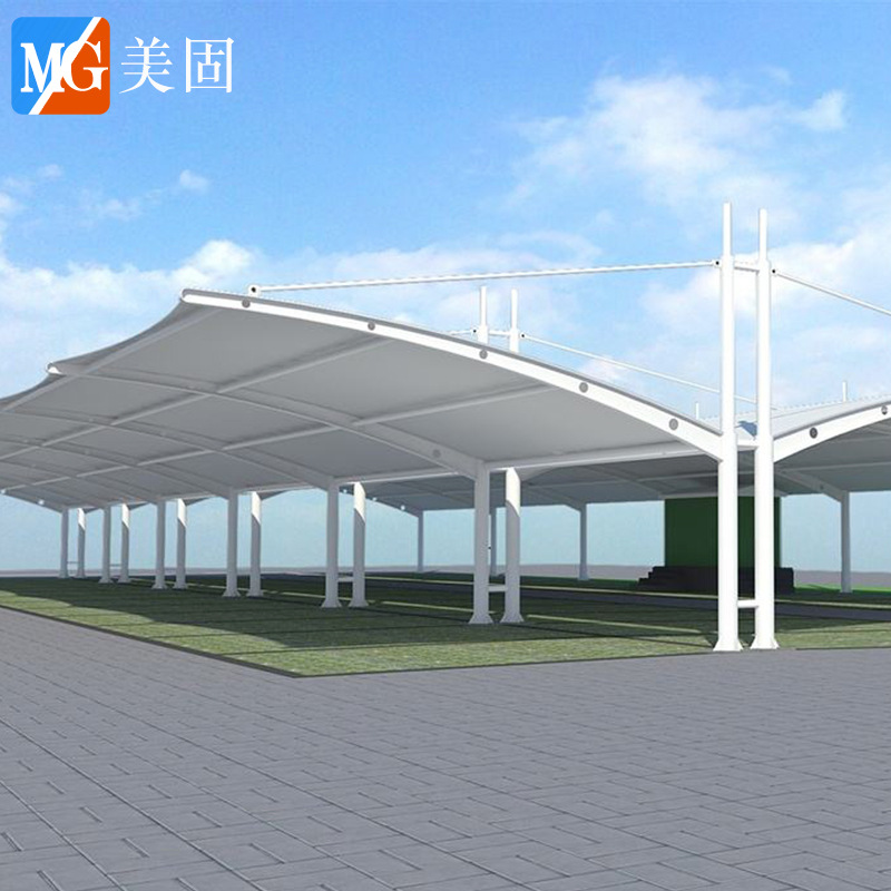 专业定做遮阳雨棚膜结构景观棚 小区充电桩膜结构车棚上门安装