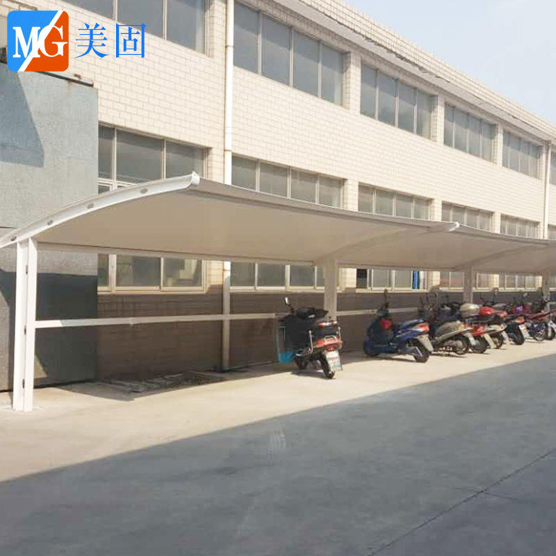 厂家直销小区大型张拉自行车车棚 户外别墅遮阳停车棚膜结构车棚