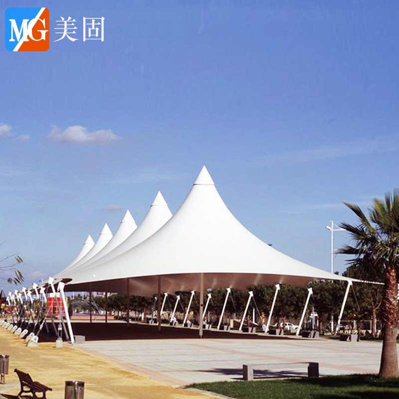 厂家直销景区休闲遮阳棚景观膜结构汽车车棚度假酒店张拉膜景观棚