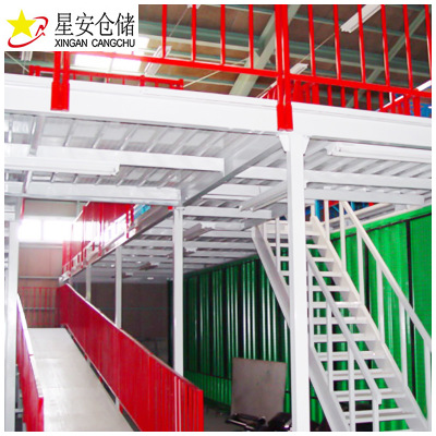 定制仓库横梁式货架贯通式双层货架立柱阁楼加厚托盘大型仓储货架
