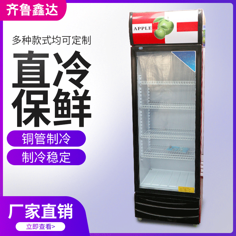 批发啤酒展示柜 超市啤酒饮料立式冷藏保鲜柜 单门商用保鲜展示柜