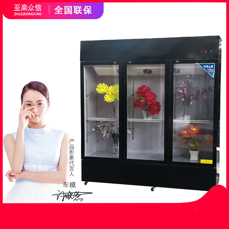 三门立式鲜花冷藏柜 花店鲜花保鲜陈列展示柜 厂家定制鲜花柜