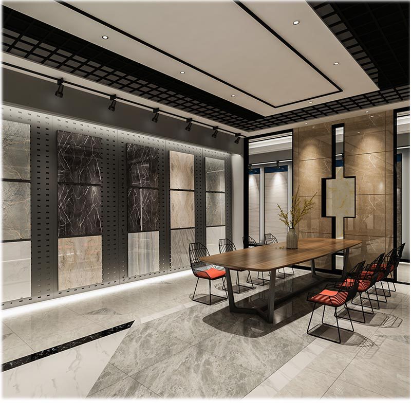 陶瓷展厅展示架 瓷砖展会展示架 木地板锁墙洞洞板展示架