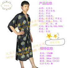 天宝工 夏季五分袖经典传统睡袍开衫男士浴袍产地货源