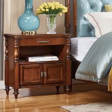 美式实木床头柜储物欧式边几客厅角几复古卧室樱桃深色收纳柜定制