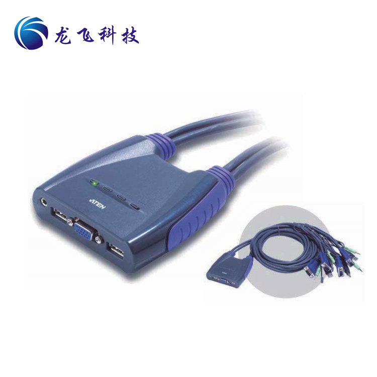 原装ATEN宏正4口带线式USB/音频KVM,CS64US