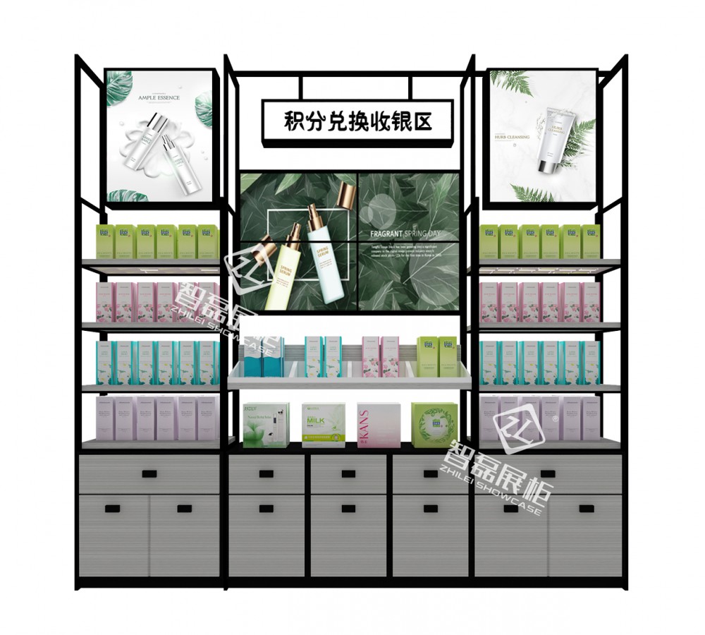 美妆护肤店柜台装修效果图 化妆品店装修图片