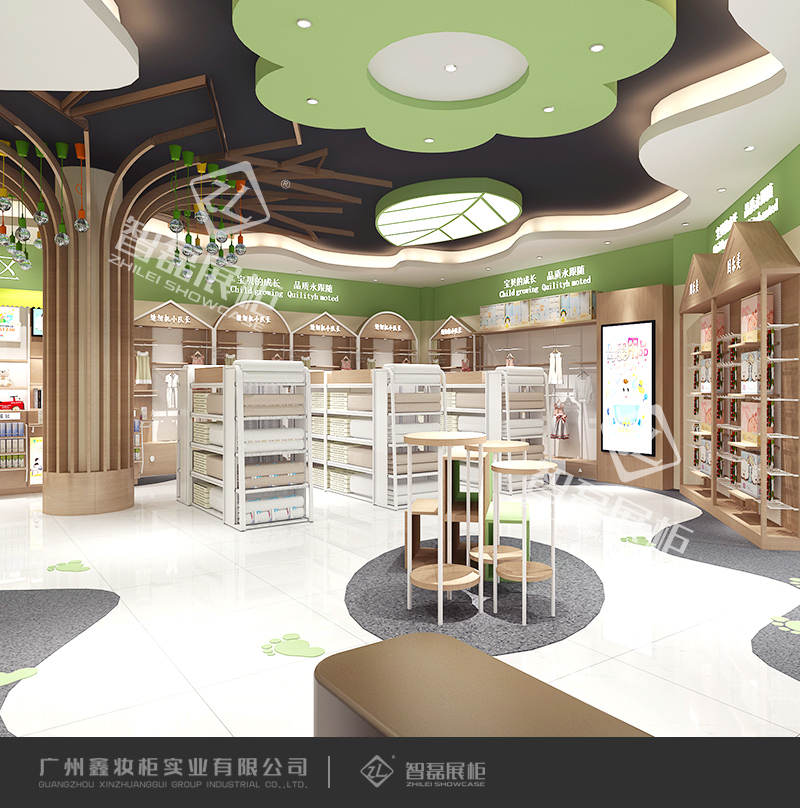 新款专业婴童定制柜台_母婴店展柜_柜台_陈列柜厂家