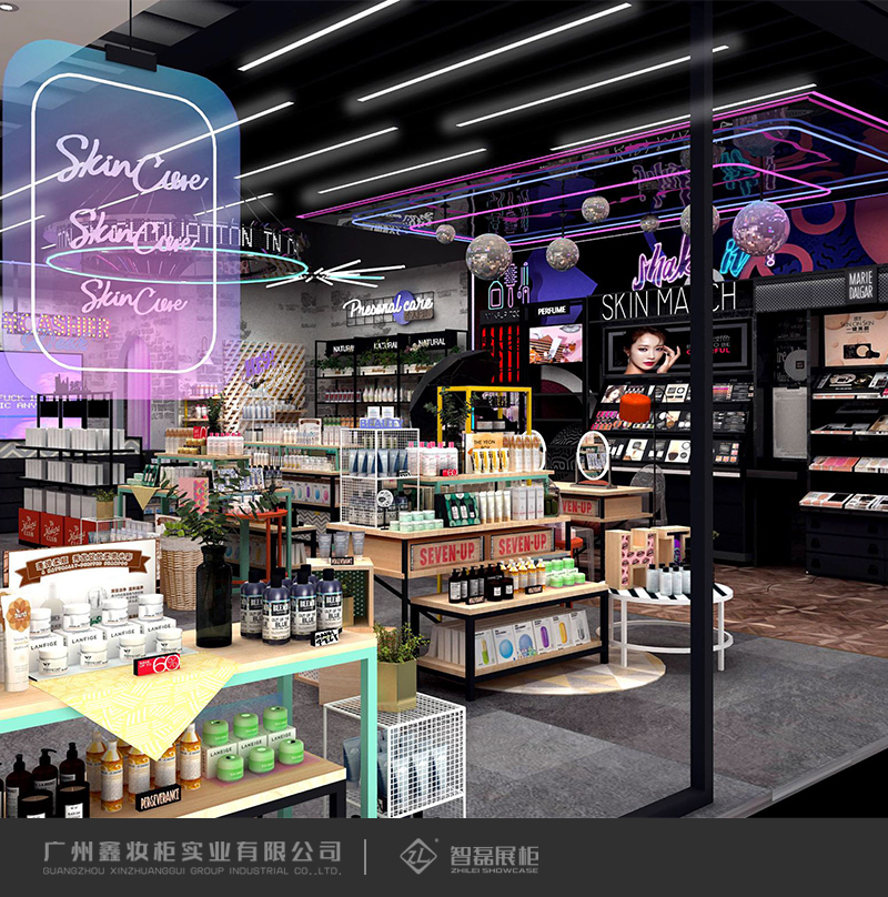 化妆品柜台_化妆品店货架_展柜厂家