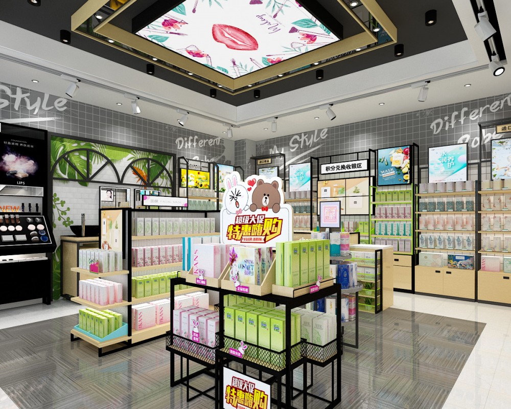 化妆品展柜定制_商业展柜_美妆道具厂家