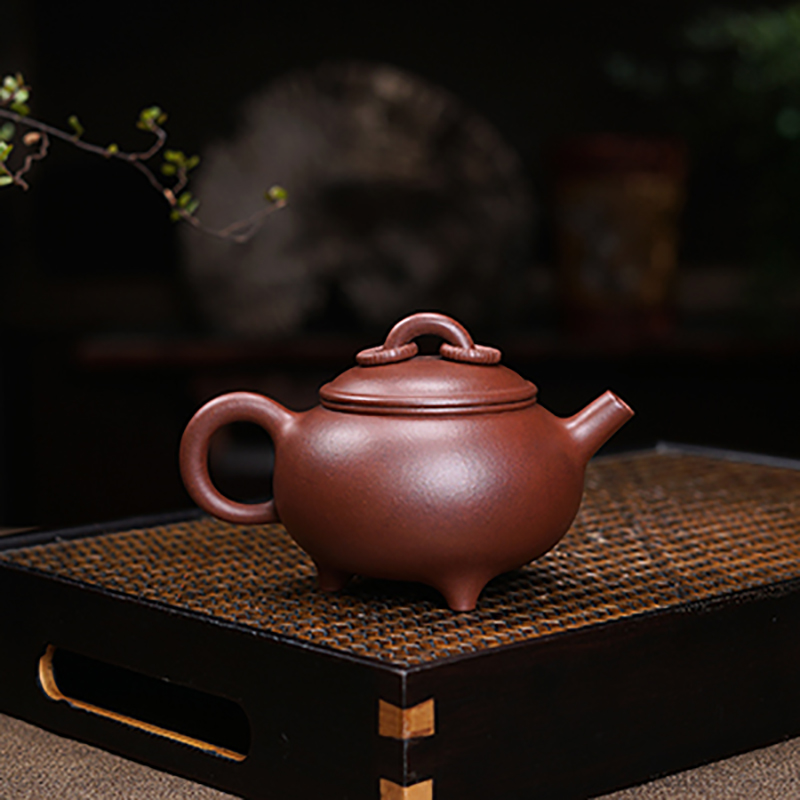 宜兴紫泥手工紫砂壶民间艺人 福泉圆鼎壶 BA80G2