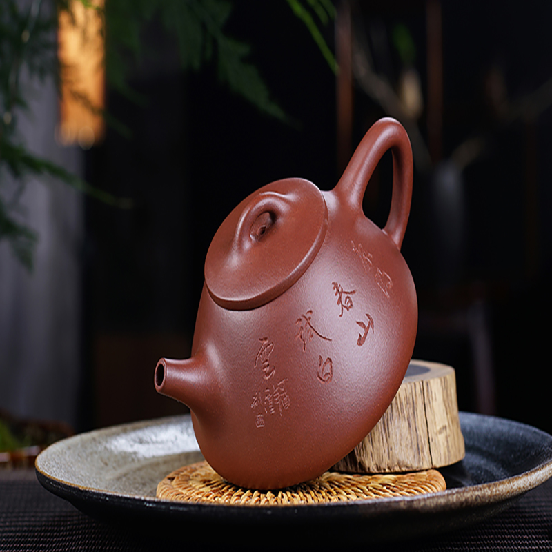 宜兴紫泥手工万亚琴 石瓢 定制紫砂壶BC9013