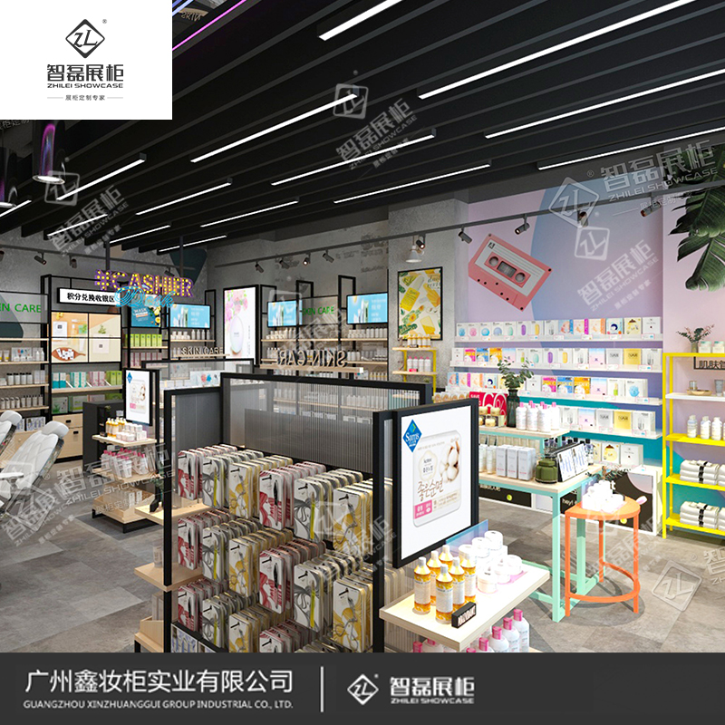 美妆店道具_美容展示柜_护肤品柜