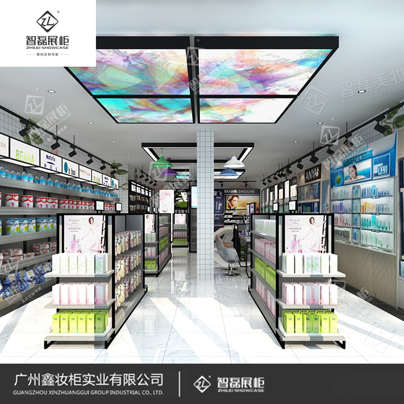 高端定制_美妆店道具_美容展示柜_护肤品柜