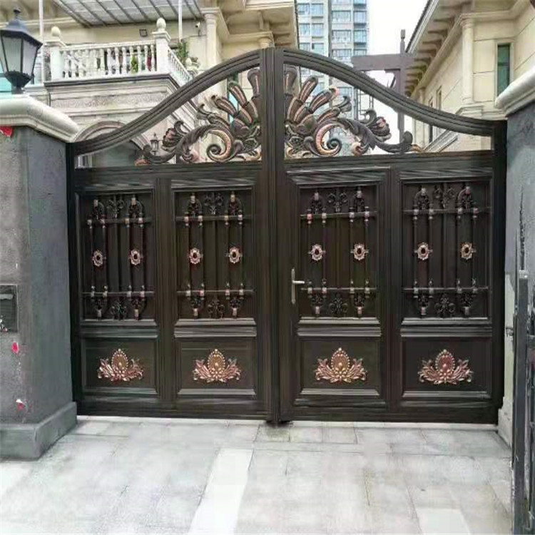 厂家定制直销小区豪宅铝合金铝艺庭院门-欧式别墅围墙大门定制
