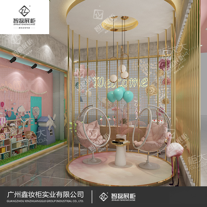 精品展柜制作_展柜效果图_高端商业柜台定制_母婴展柜