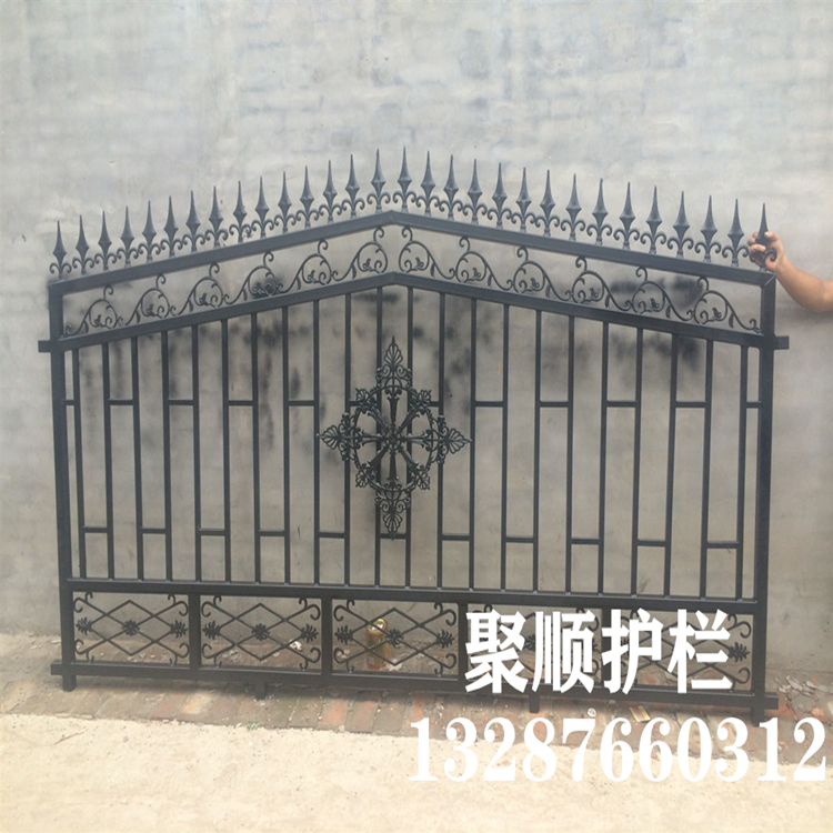 可定制别墅铁艺门直销铁艺门厂区大门铸铁大门—聚顺