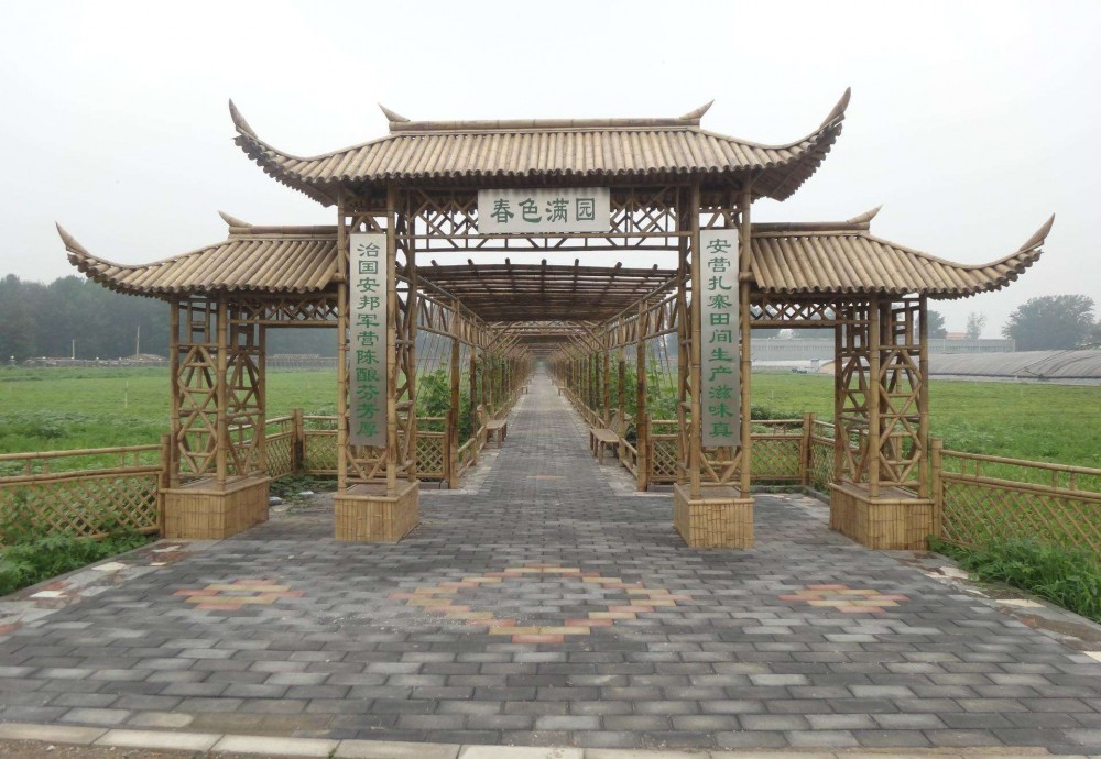 楠海竹木建筑专业承接旅游景区竹门楼 竹长廊 竹凉亭的设计建造