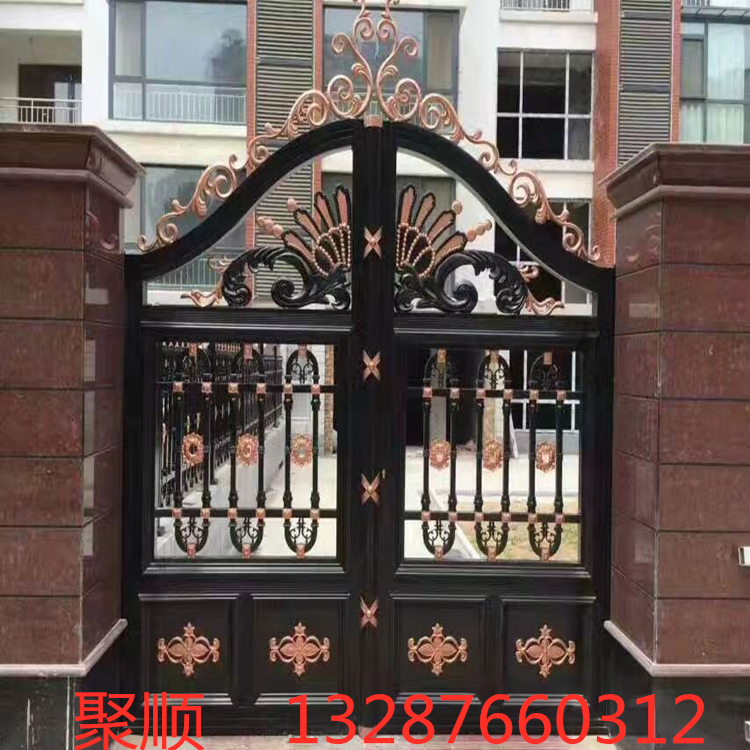艺大门_庭院铝合金大门_别墅铝艺大门_庭院美观铝艺大门_聚顺