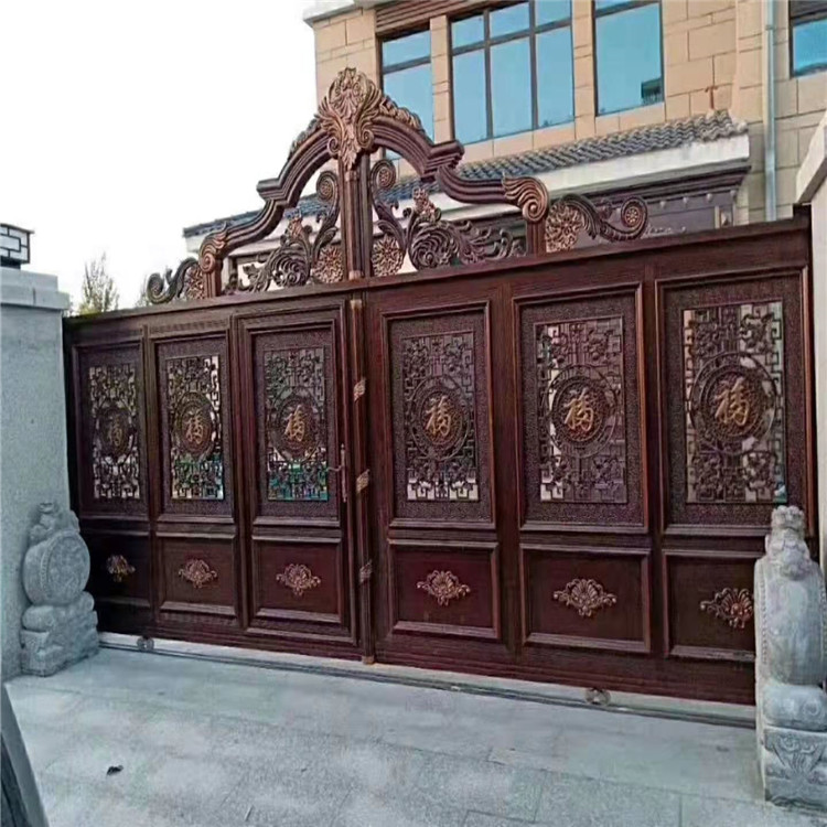 铝艺大门_别墅进户大门_精致庭院铝艺大门