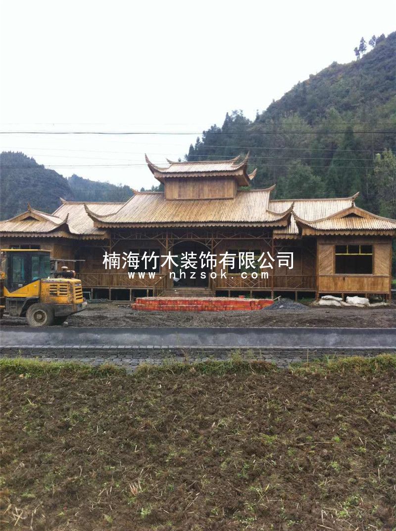 竹房子  竹楼 竹木房屋楠海竹木建筑专业竹建筑工程承包