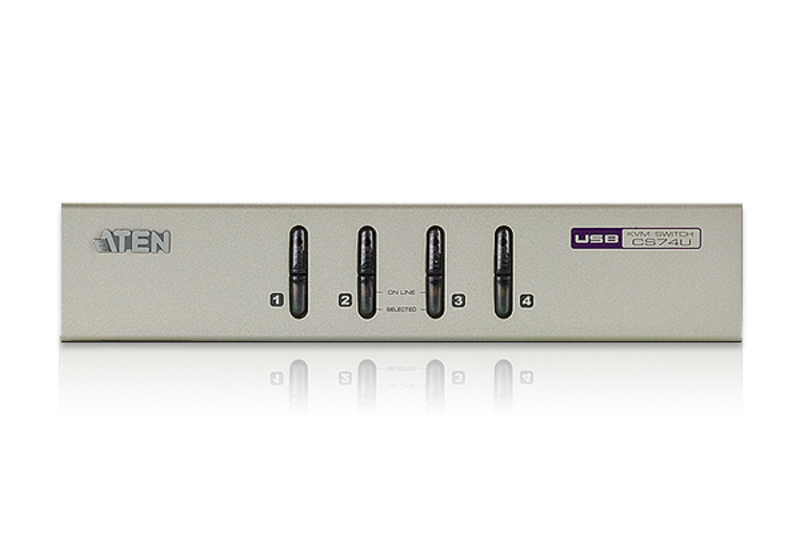 ATEN宏正4端口USB VGA/音频KVM多电脑切换器CS74U