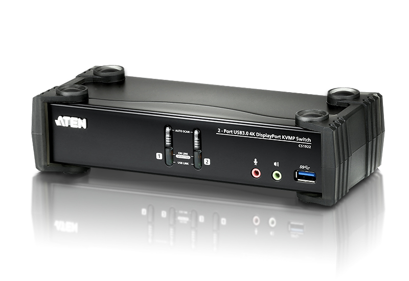 ATEN宏正2端口USB 3.0 4K DisplayPort KVMP™多电脑切换器   CS1922