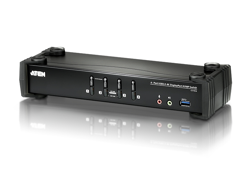 ATEN宏正4端口USB 3.0 4K DisplayPort KVMP™多电脑切换器   CS1924