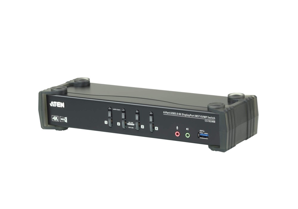 ATEN宏正4端口USB 3.0 4K DisplayPort MST KVMP™多电脑切换器(附完整线缆)   CS1924M