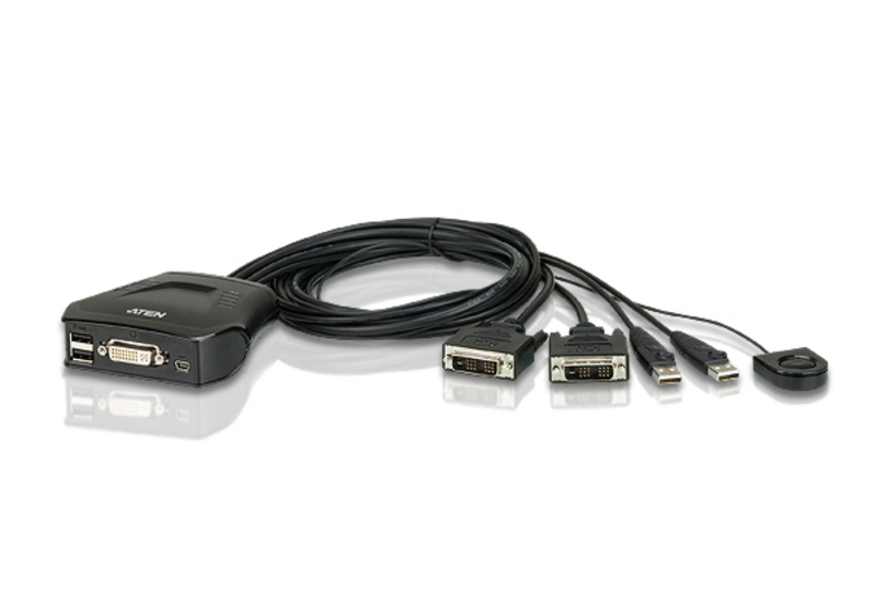 ATEN宏正2端口带线式USB DVI KVM多电脑切换器   CS22D