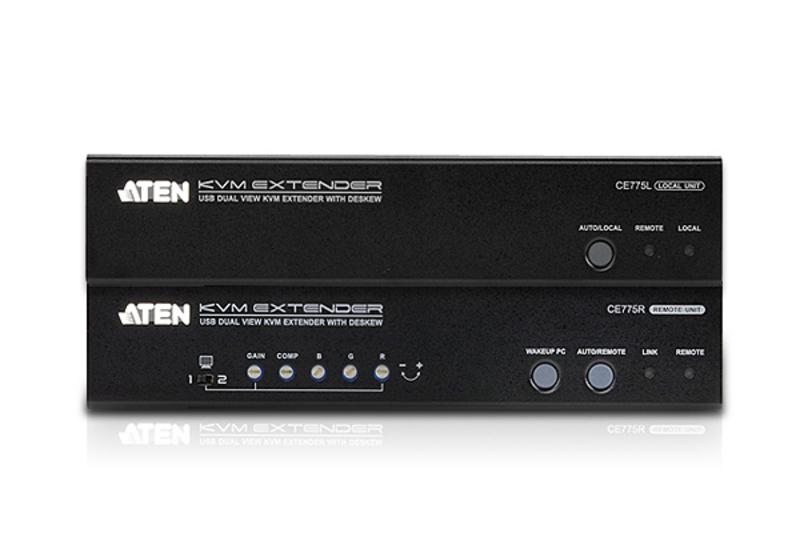 ATEN宏正USB VGA双显示Cat5 KVM延长器+抗色偏 CE775