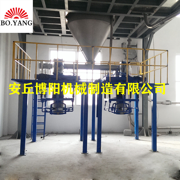 化肥吨袋包装机_尿素吨包机_无尘吨包包装秤工作现场图片