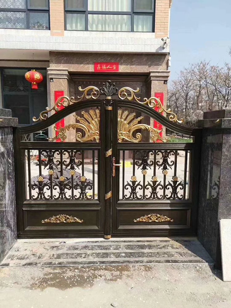 厂家直销庭院铝合金大门 别墅铝艺大门 庭院美观铝艺大门