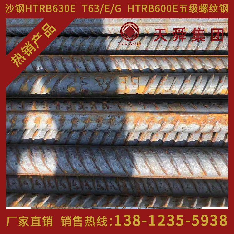 HTRB600天舜T63热处理带肋高强钢筋600高强钢筋φ28mm厂家直销