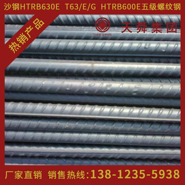 HTRB600天舜T63热处理带肋高强钢筋600高强钢筋φ32mm厂家直销