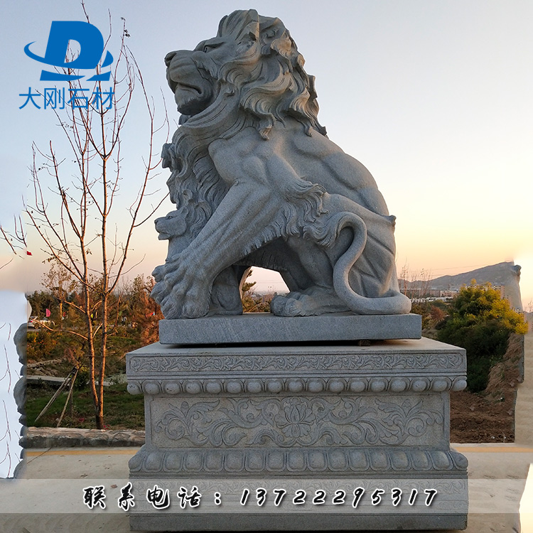 大理石狮子专业生产 定做石雕石狮子价格厂家批发 大理石狮子定制加工