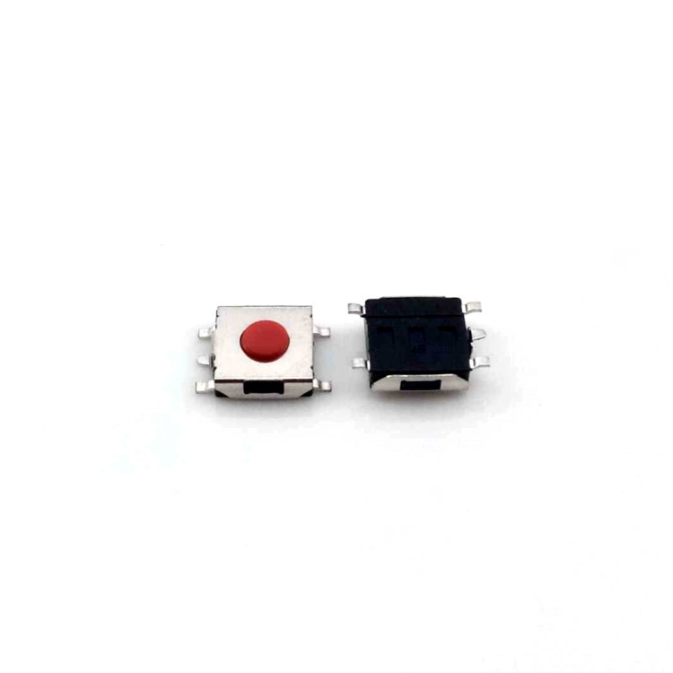 轻触开关 红头按钮 6X6平盖五脚 带接地环保耐高温