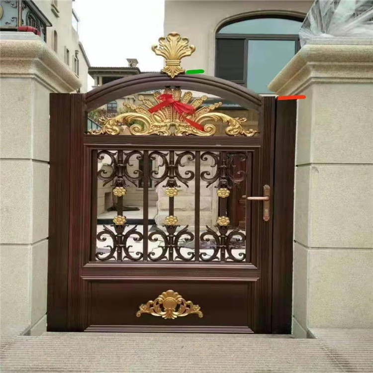 厂家批发铝艺铝合金大门_铝合金对开门_农村电动平移门_推拉折叠门