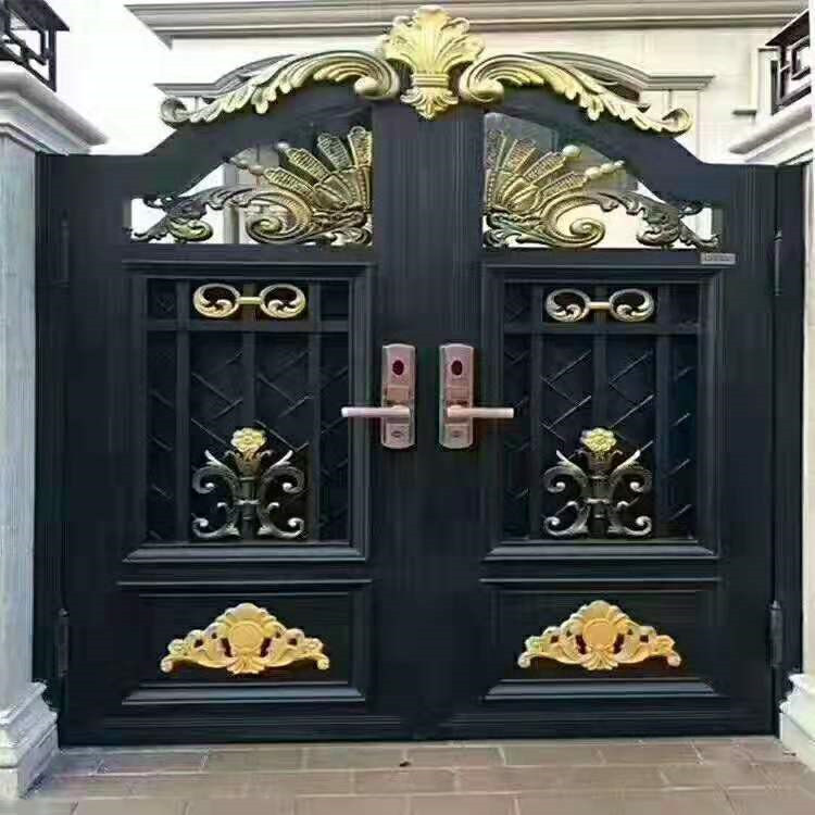 厂家生产铁艺大门-仿古铝艺大门-电动铝艺大门-双开铝艺大门
