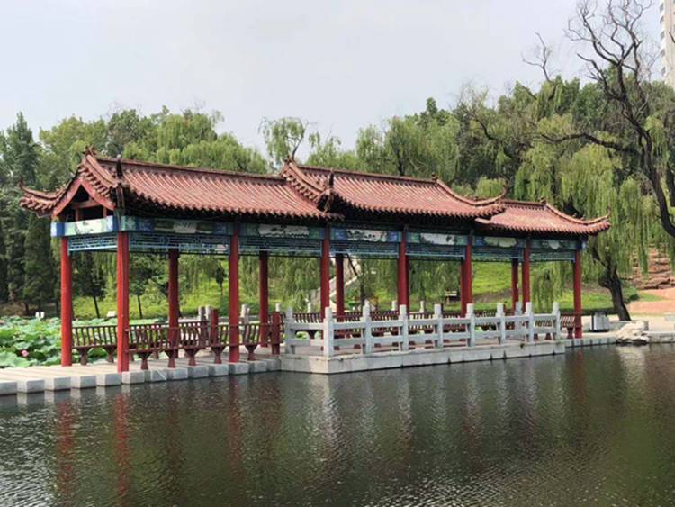 古建长廊 古建半廊 水泥古建长廊设计