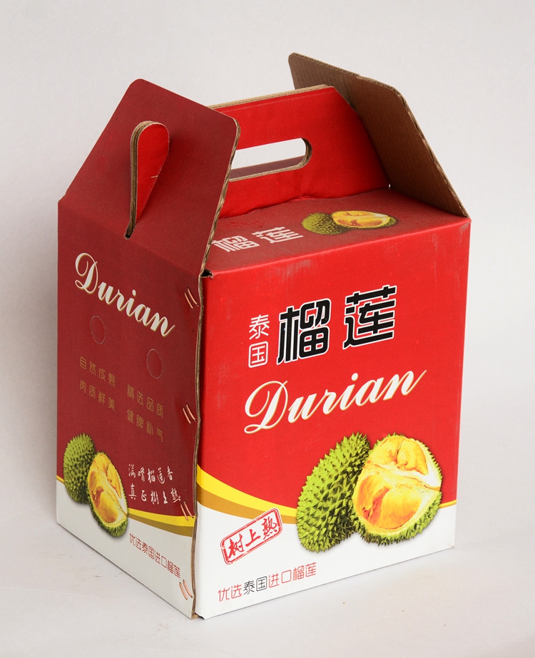 飞歌水果包装盒子加工订制 榴莲包装盒设计生产 可加印LOGO