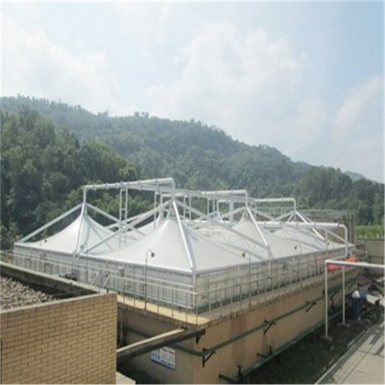 小型耐酸碱膜结构-污水池加盖建筑-工业废水建筑吊顶