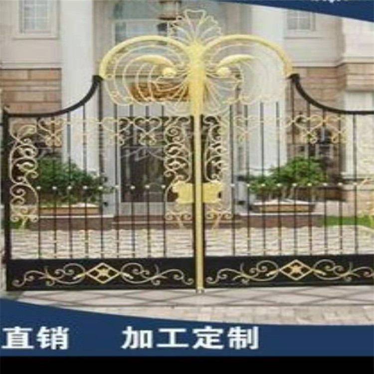 铁艺大门-豪华别墅大门-仿古庭院大门-双开门-小区防盗门