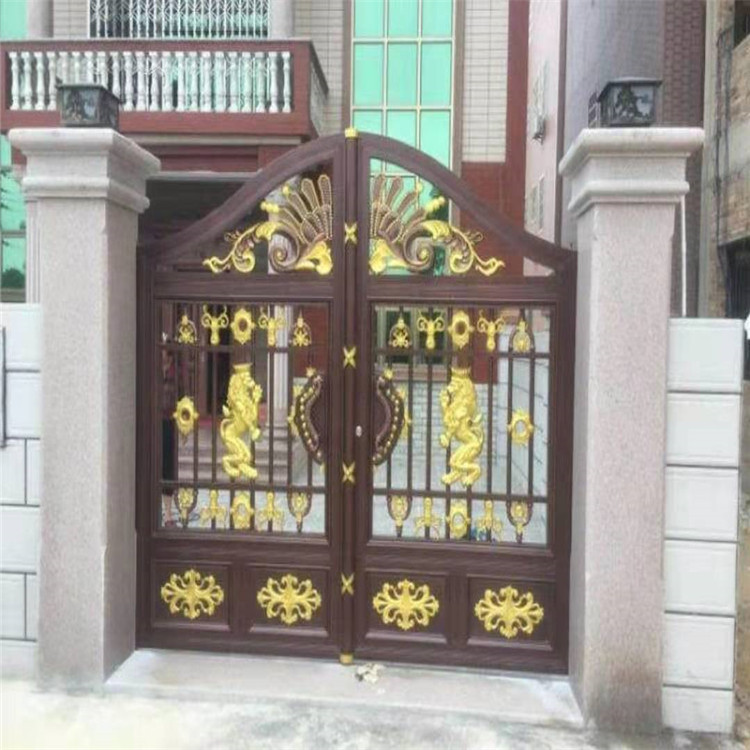 铝艺大门-农村别墅庭院大门铝合金对开门-电动遥控门-推拉门-平移门-