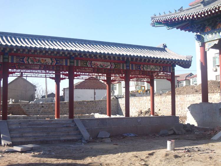 唐宋 彩绘古建长廊 古建半廊设计施工
