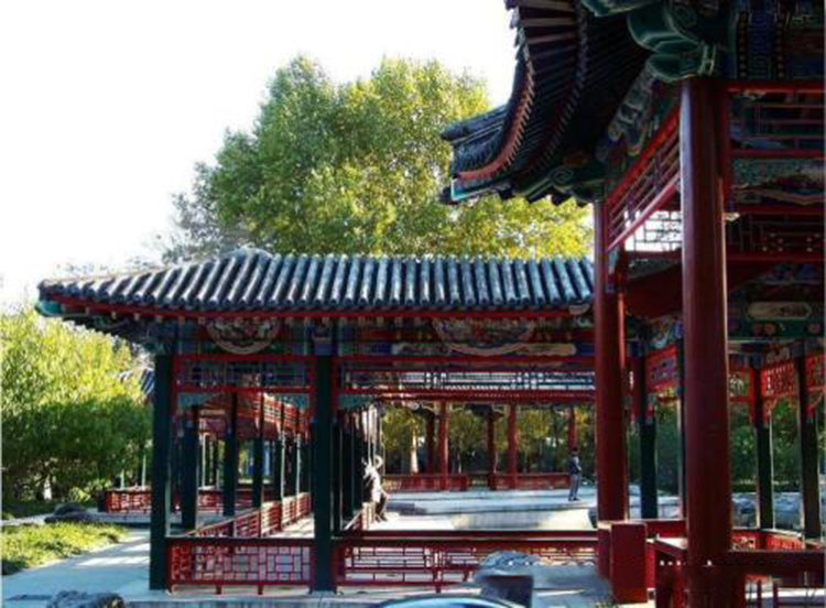 唐宋古典彩绘长廊设计 中式长廊施工队建设