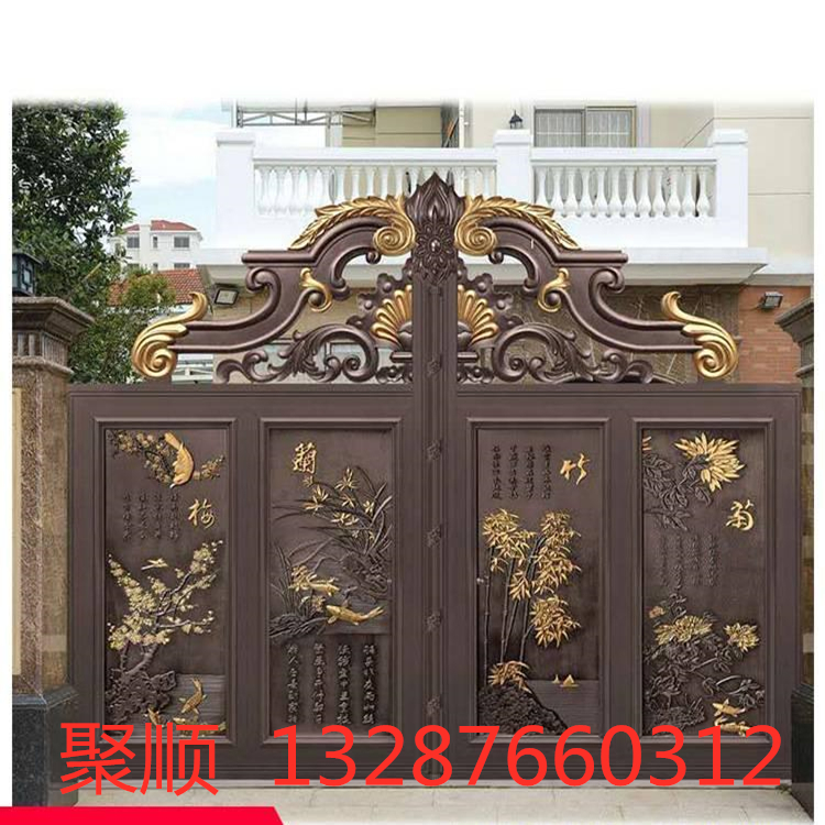 直销铝艺大门   定制铝艺大门------聚顺