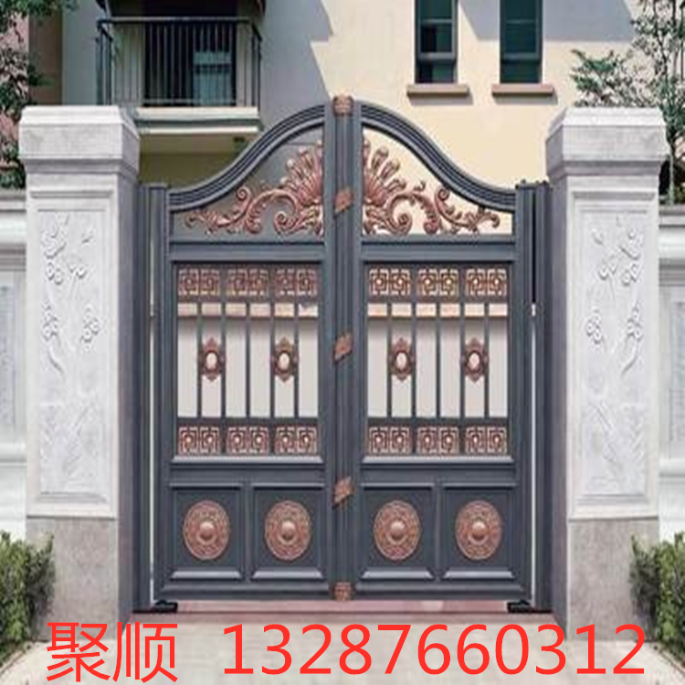 农村别墅铝艺大门 庭院美观铝艺大门 铝合金大门定制 厂家直销 ---聚顺